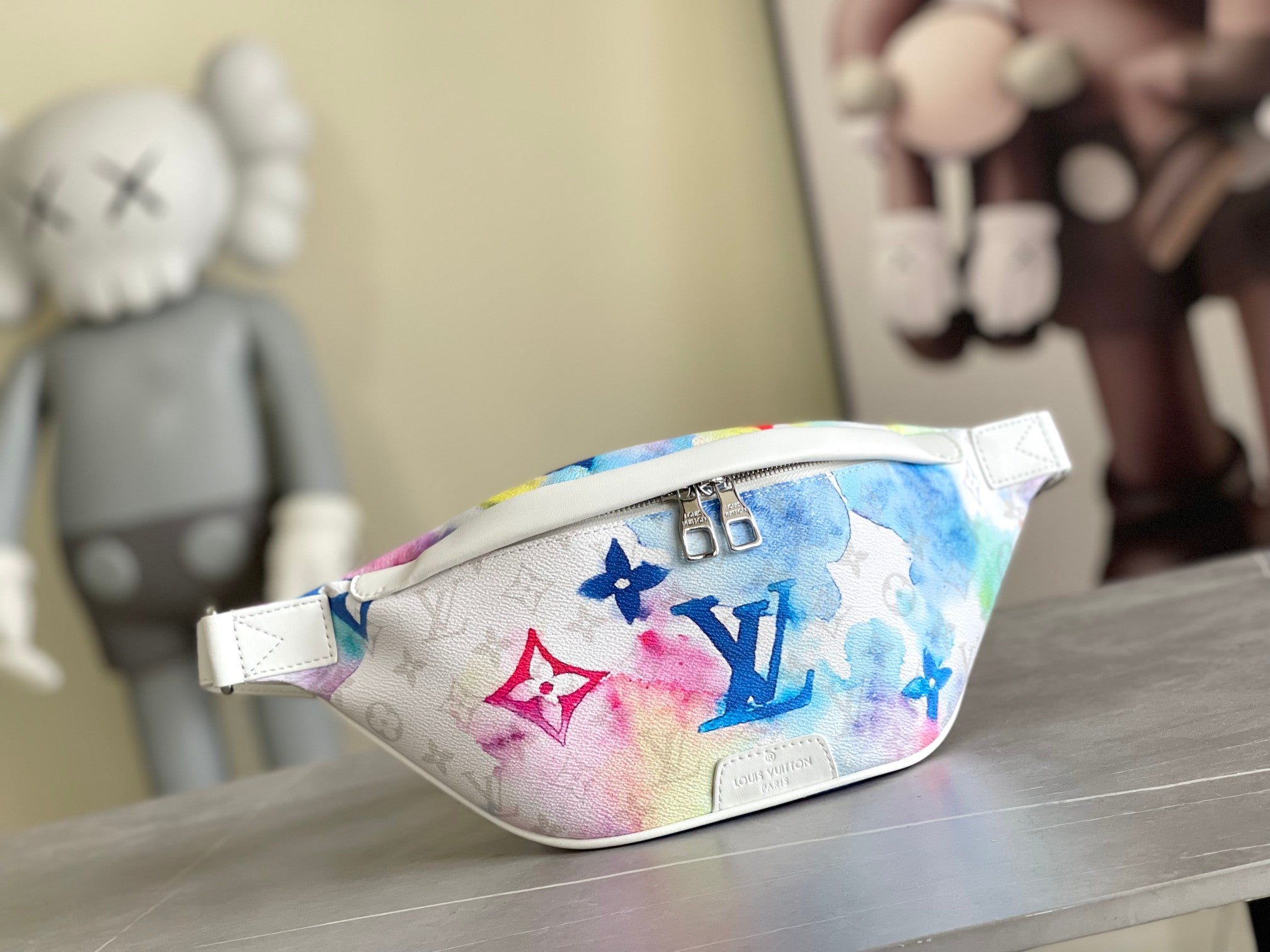 Monogram Watercolor Tote Bag