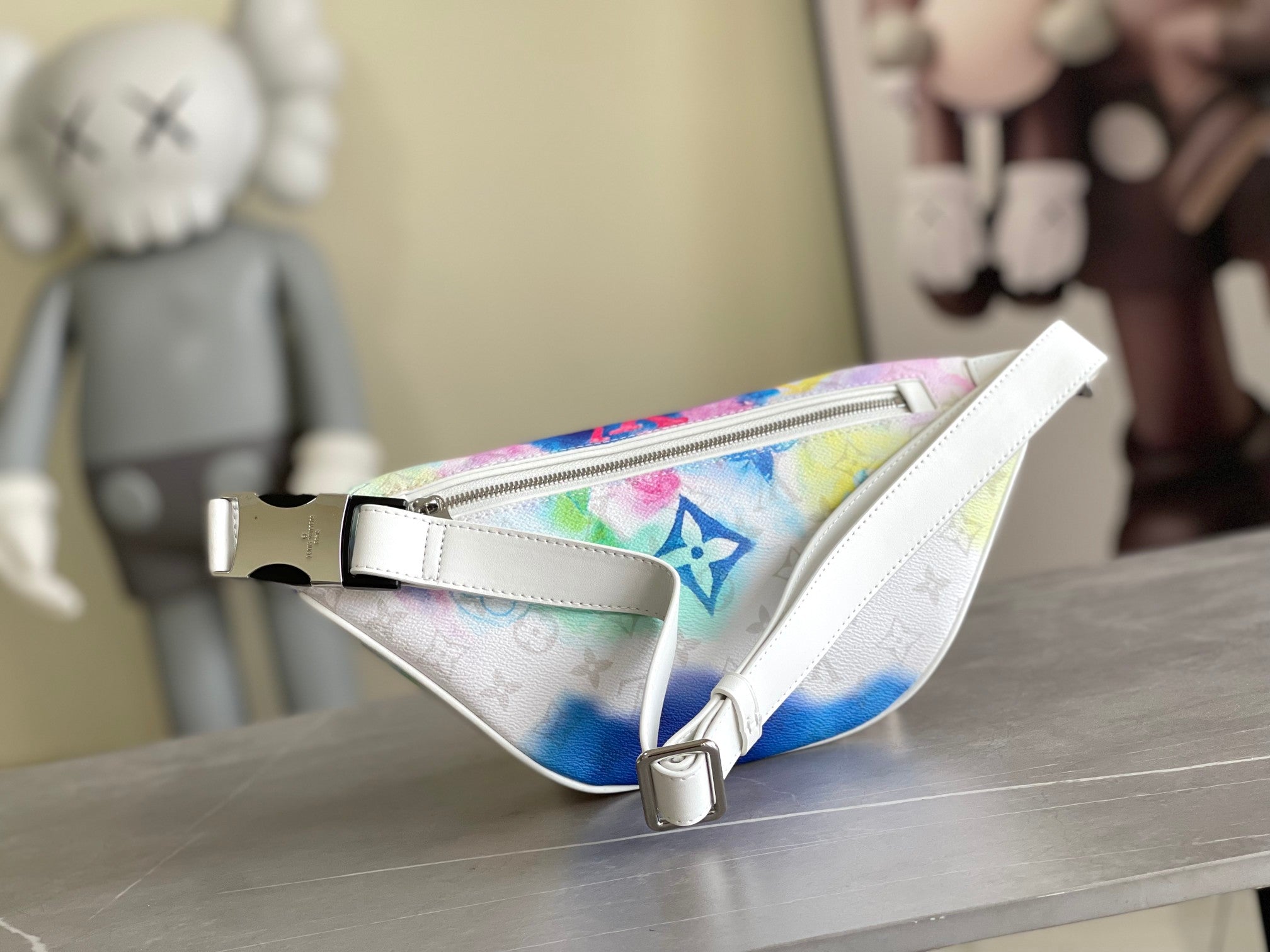 Monogram Watercolor Tote Bag