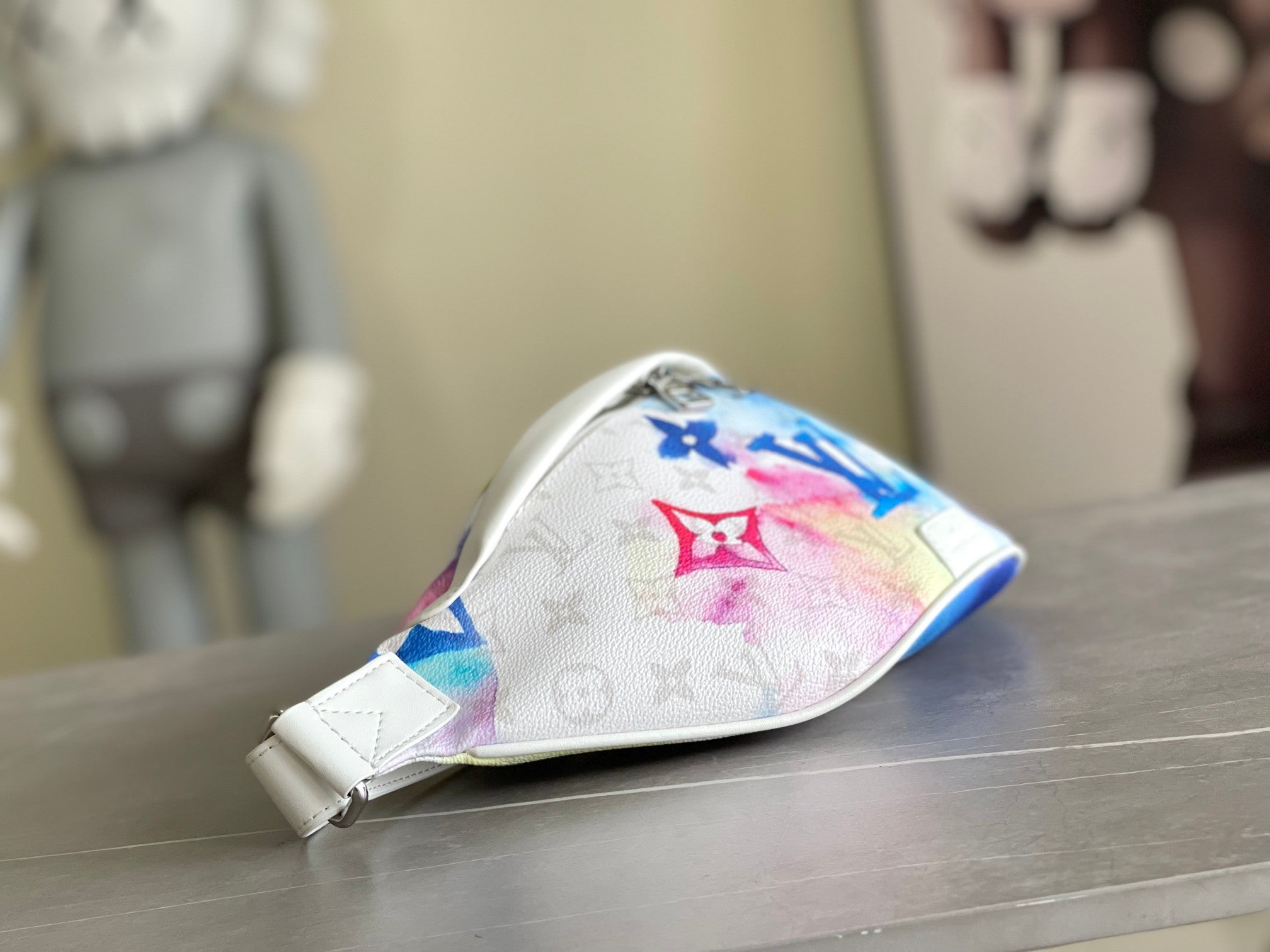 Monogram Watercolor Tote Bag