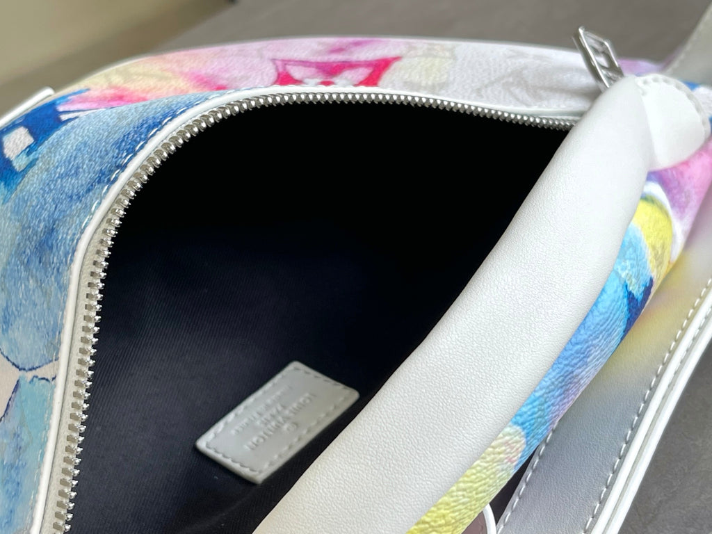 Monogram Watercolor Tote Bag