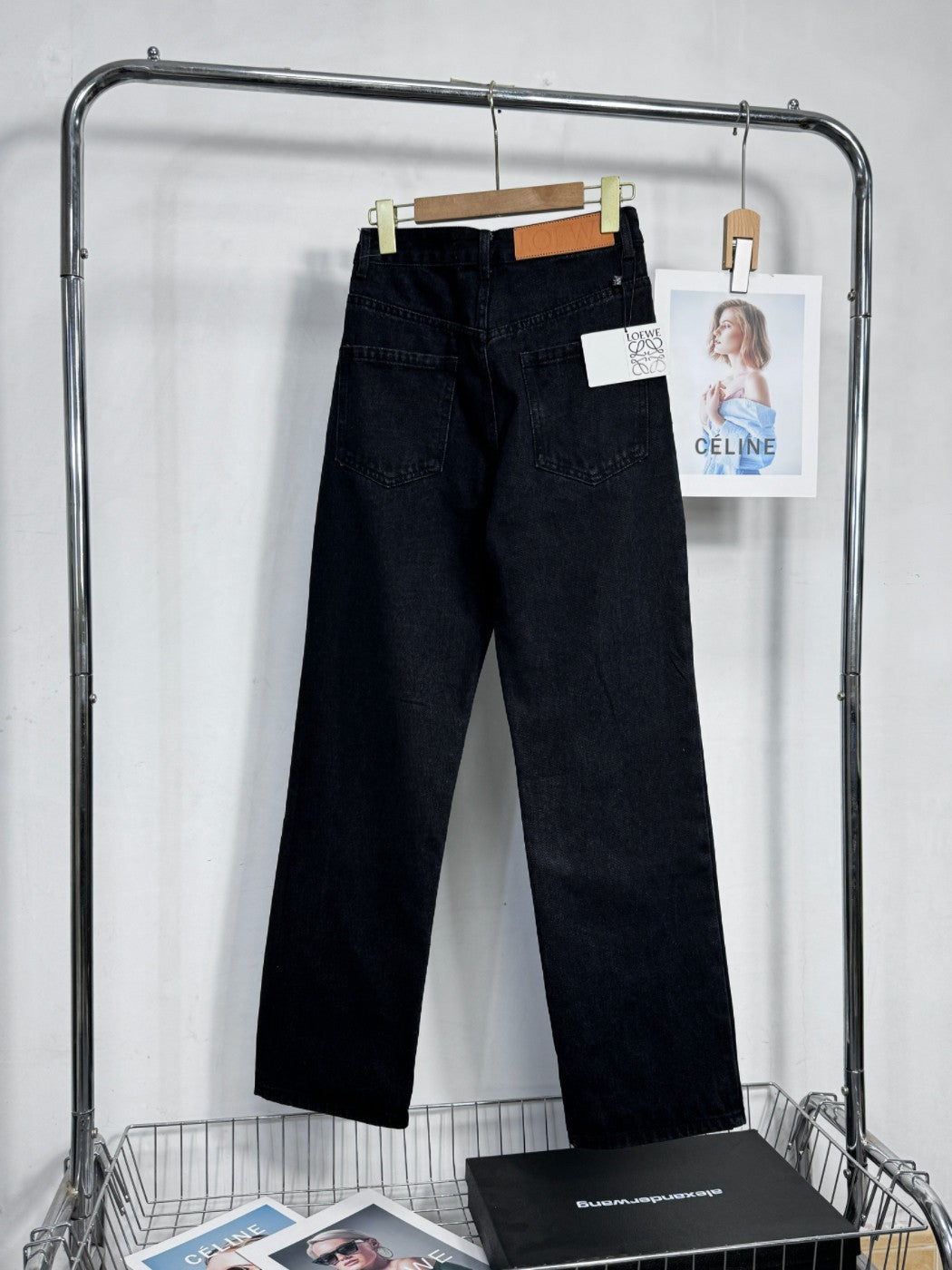 Wide-Leg Black Jeans