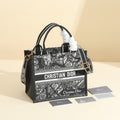 Women's Paris Map Embroidered Book Tote – Black