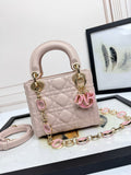 Women's Quilted Cannage Mini Handbag – Blush Pink