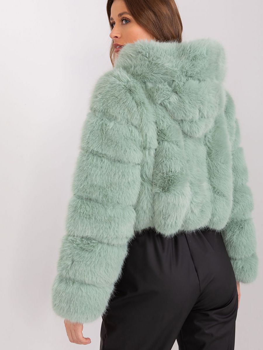 Chaqueta de Entretiempo Efecto Piel con Capucha