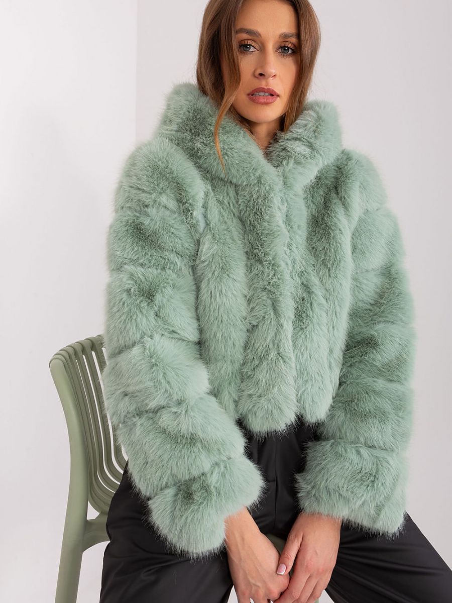 Chaqueta de Entretiempo Efecto Piel con Capucha