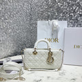Women's Quilted Cannage Handbag – White