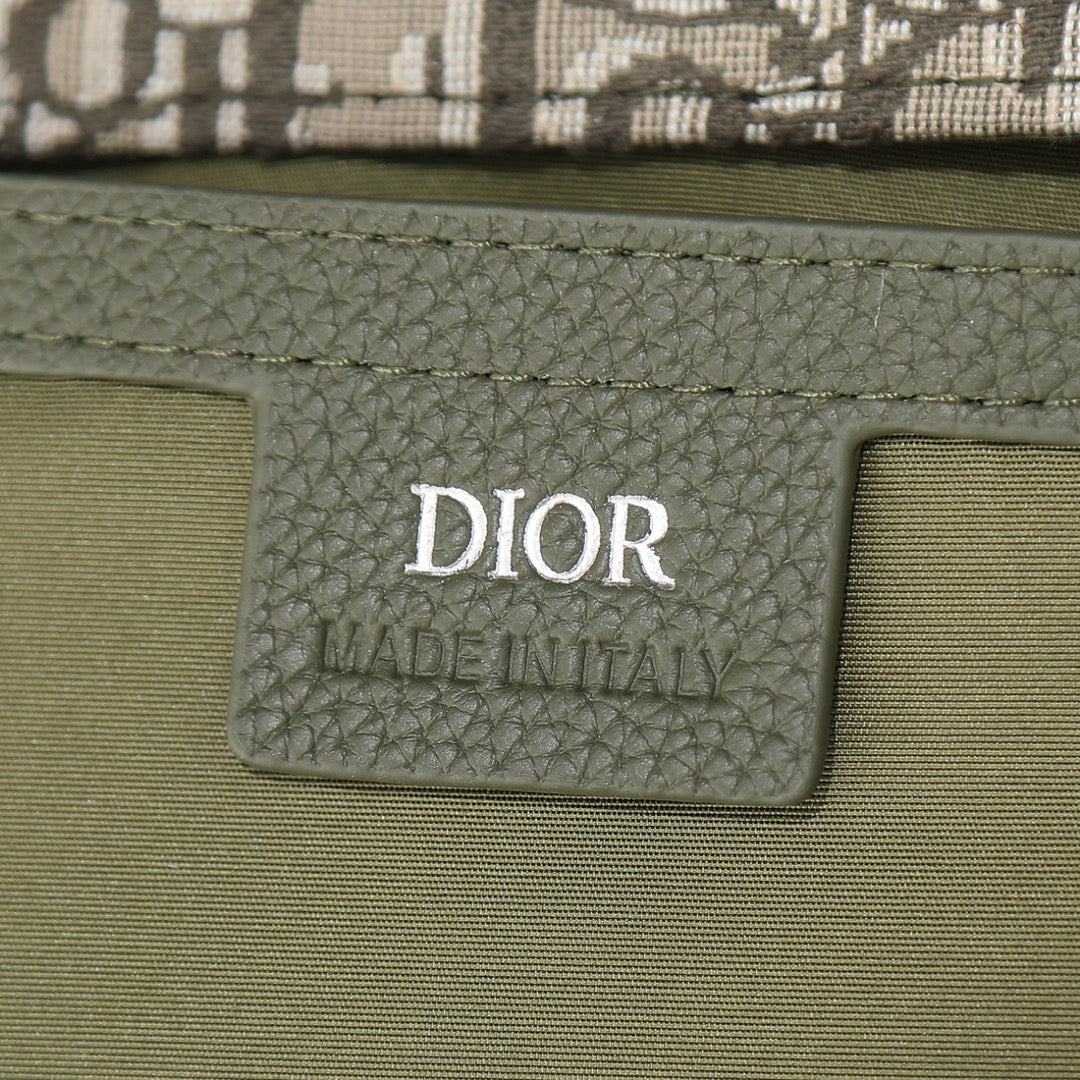 Men's Saddle Crossbody Bag – Oblique Jacquard Khaki