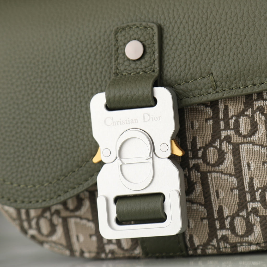 Men's Saddle Crossbody Bag – Oblique Jacquard Khaki