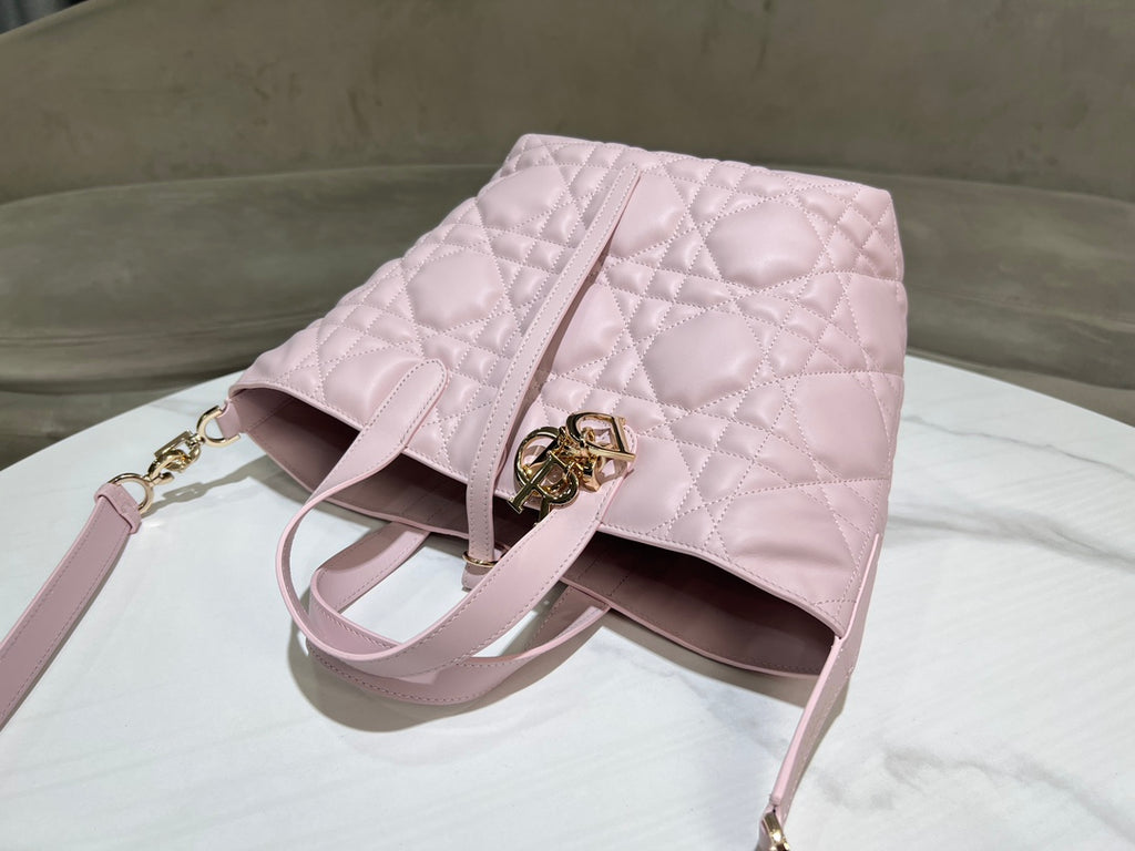 Women's Quilted Cannage Tote Bag – Blush Pink