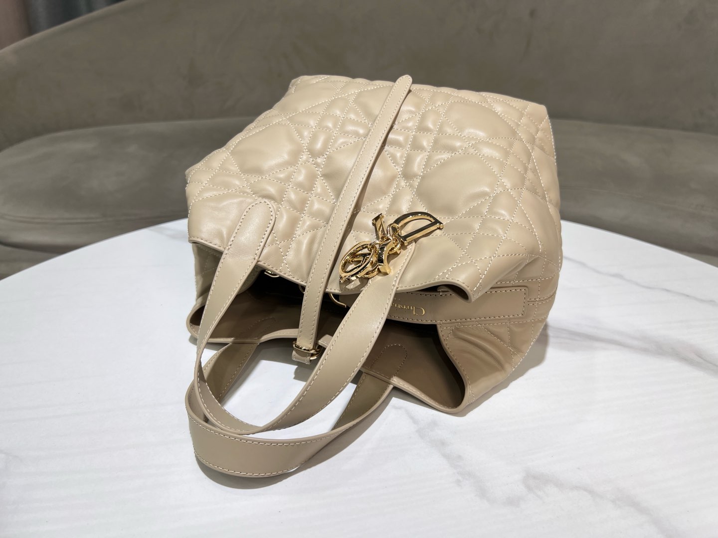 Women's Quilted Cannage Tote Bag – Cream