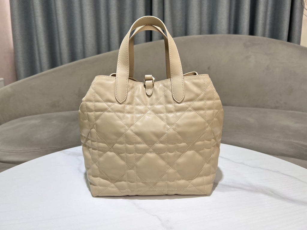 Women's Quilted Cannage Tote Bag – Cream