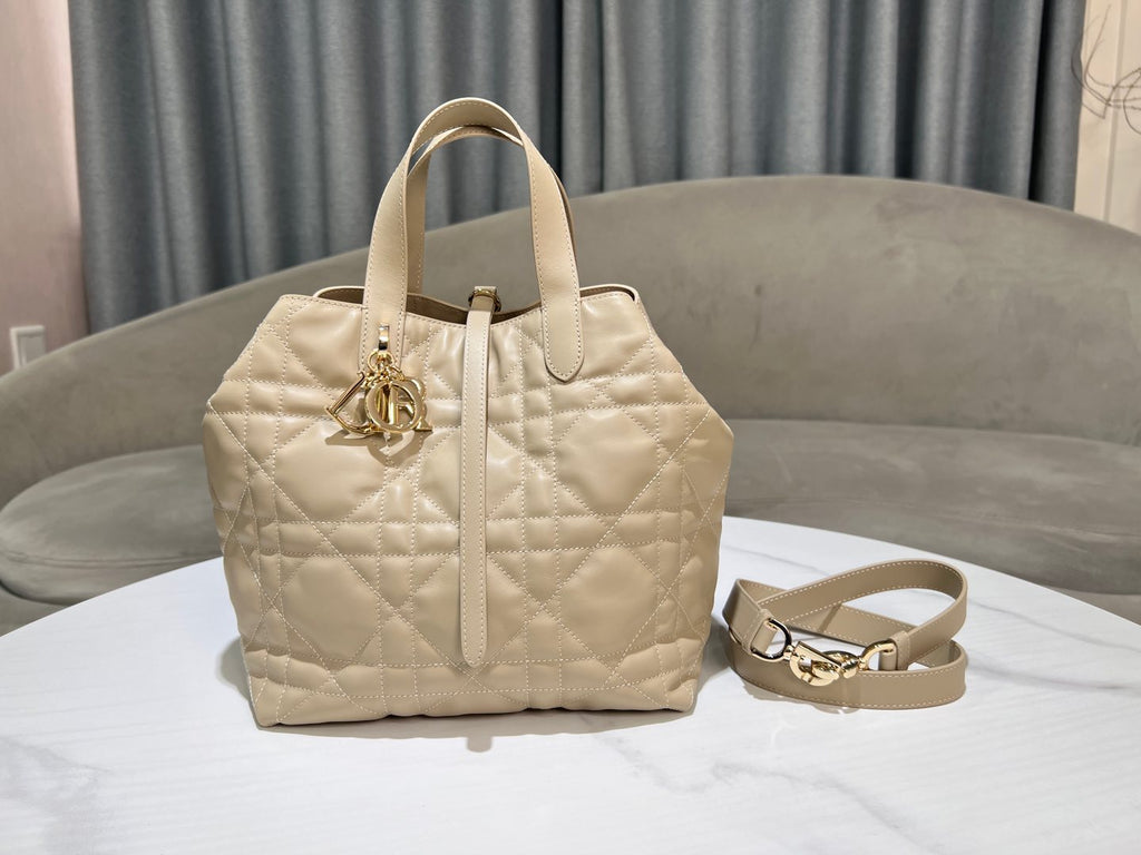 Women's Quilted Cannage Tote Bag – Cream
