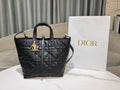 Women's Quilted Cannage Tote Bag – Black