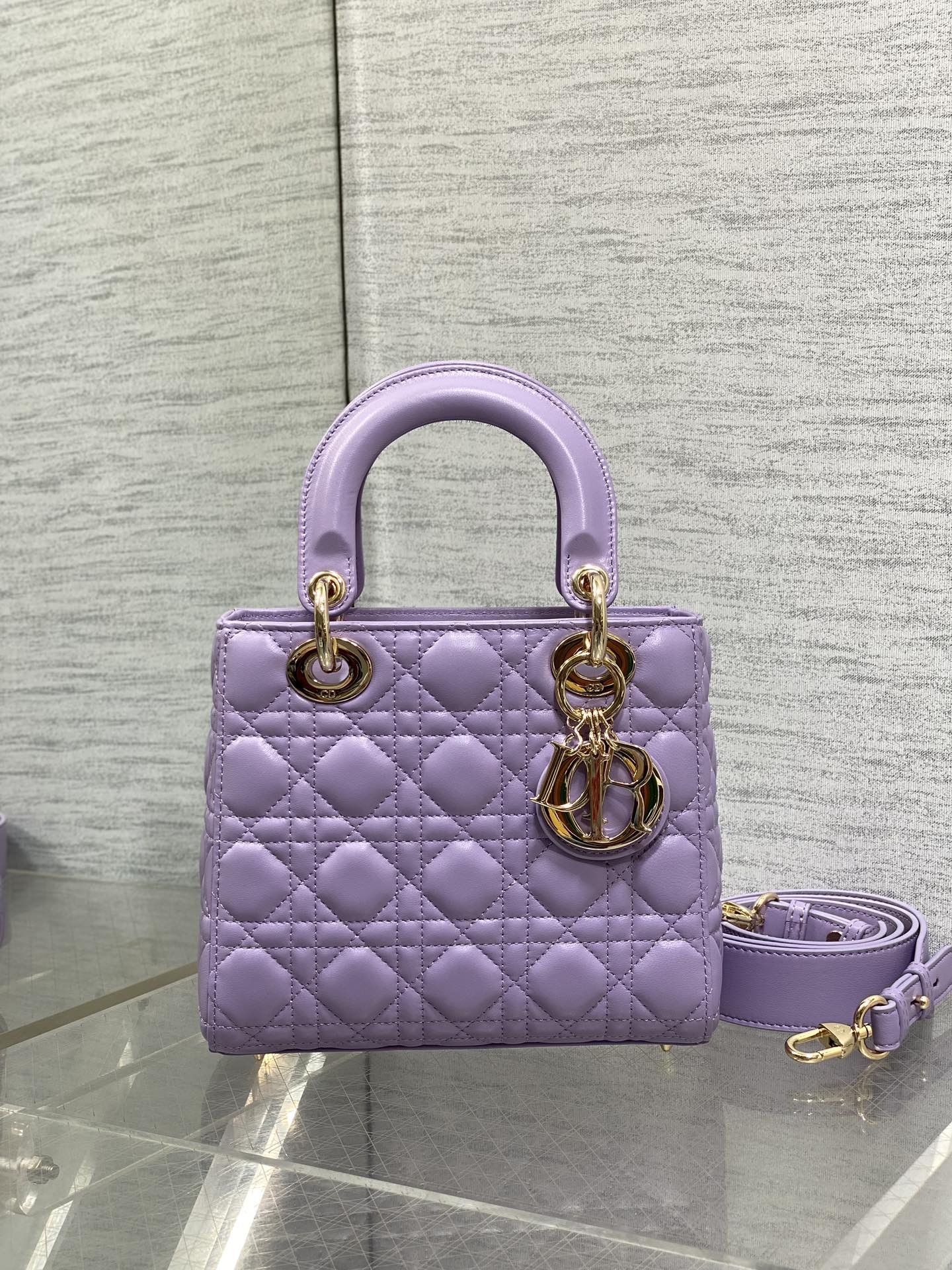 Women's Quilted Cannage Mini Handbag – Lilac