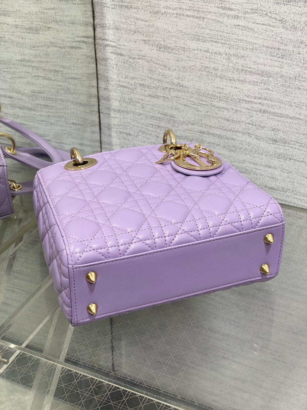Women's Quilted Cannage Mini Handbag – Lilac