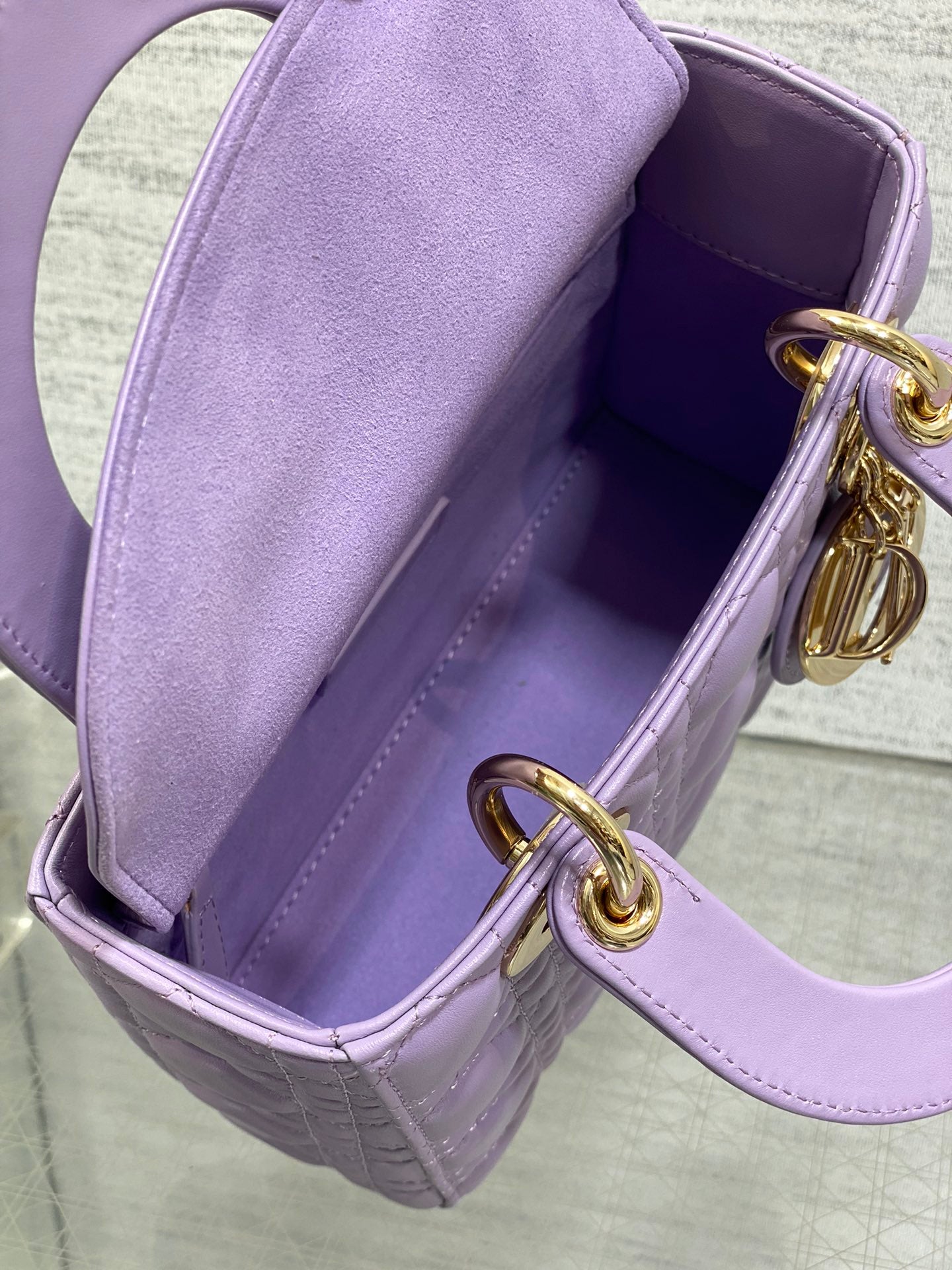 Women's Quilted Cannage Mini Handbag – Lilac