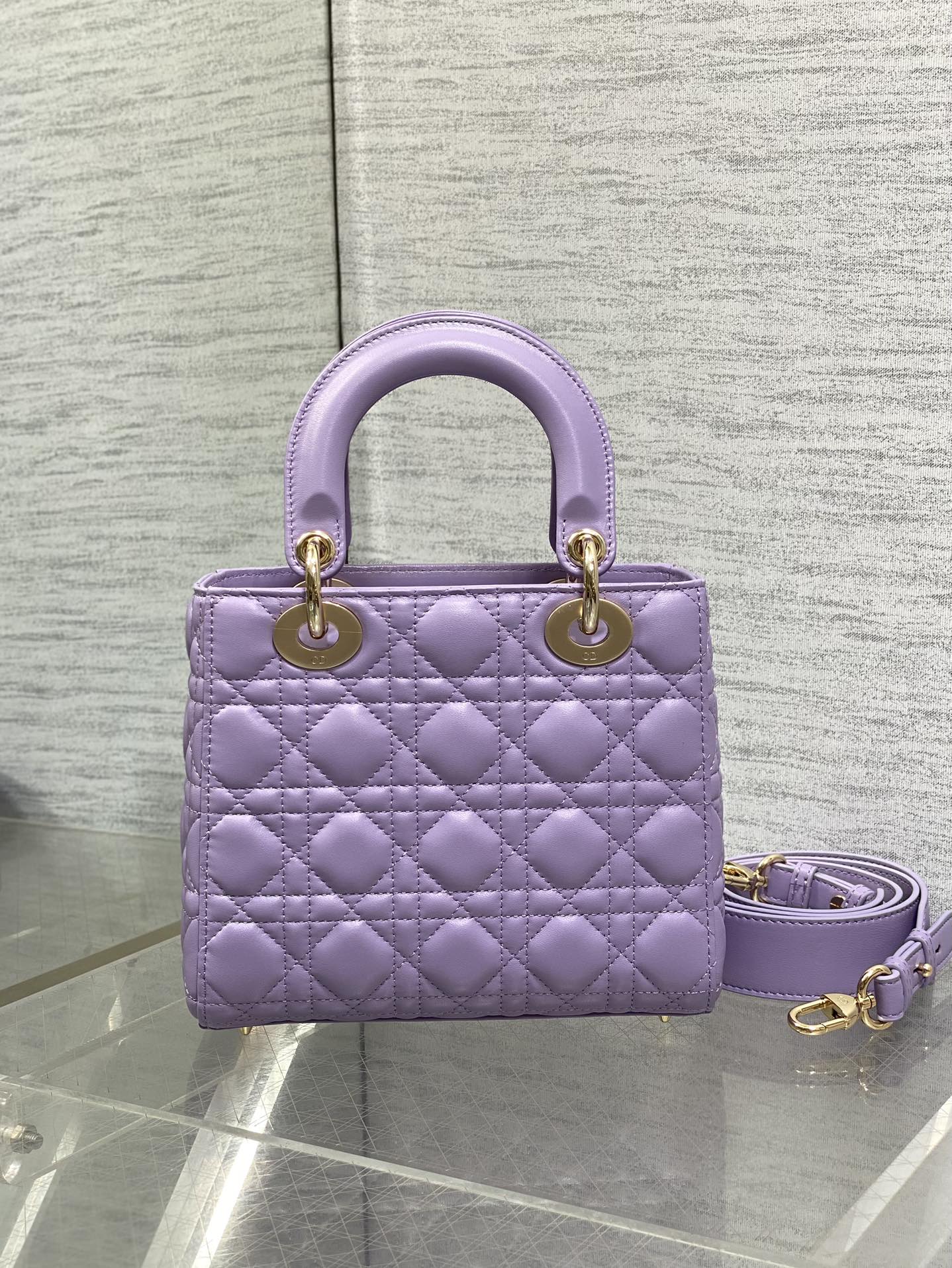 Women's Quilted Cannage Mini Handbag – Lilac