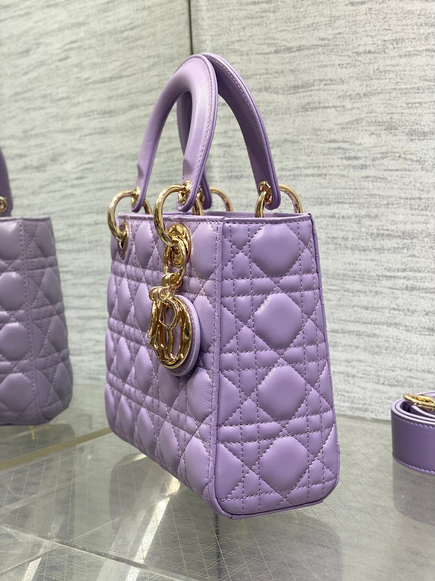 Women's Quilted Cannage Mini Handbag – Lilac
