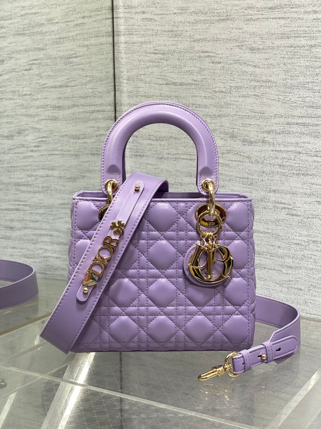 Women's Quilted Cannage Mini Handbag – Lilac
