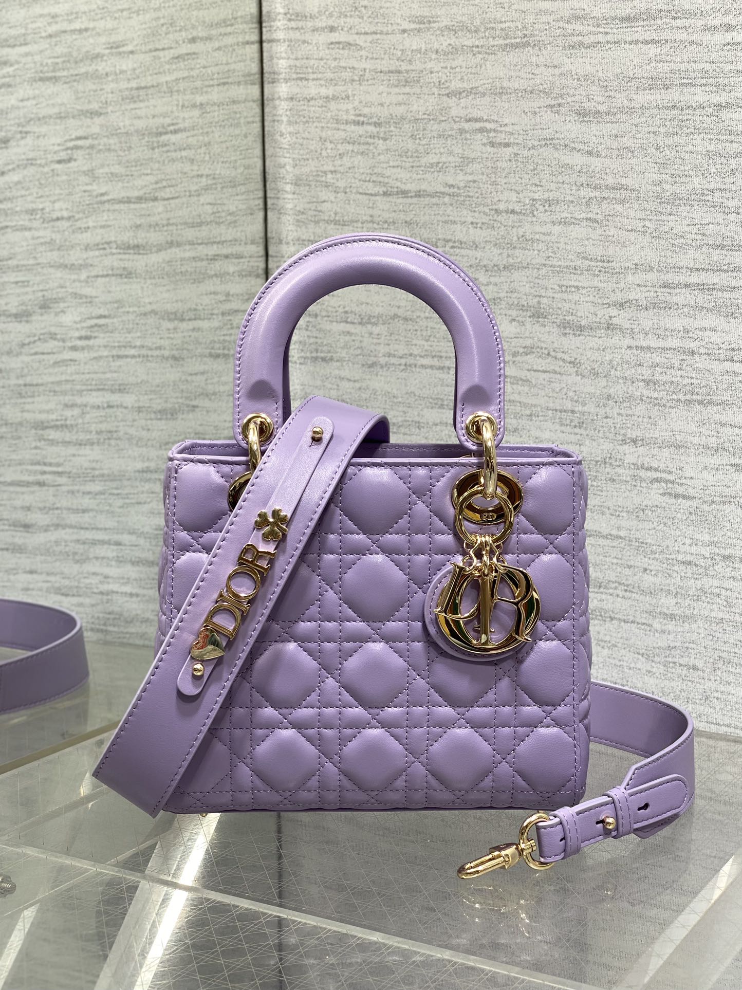 Women's Quilted Cannage Mini Handbag – Lilac